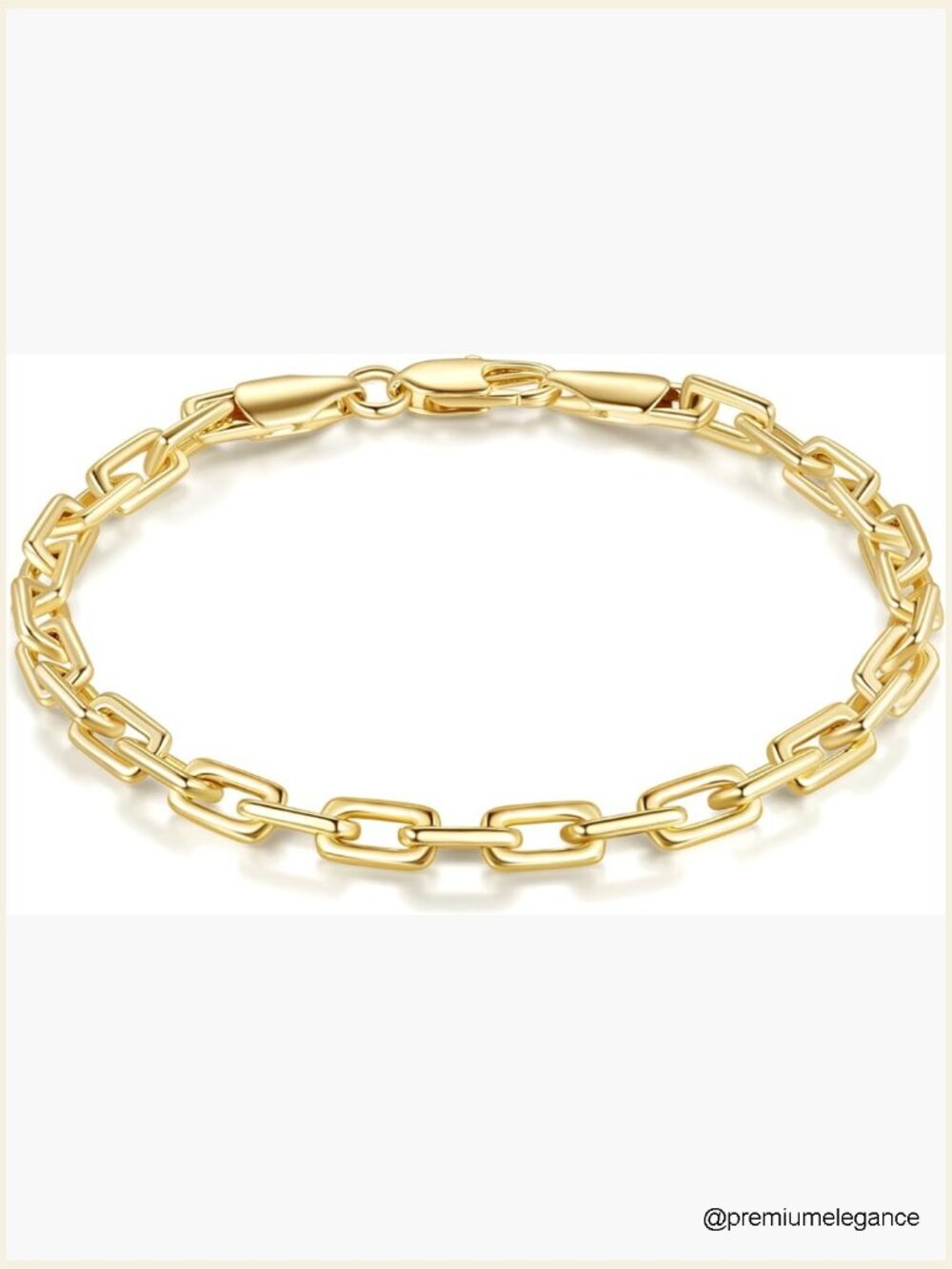 14K Gold Plated Paperclip Bracelet Lobster Claw Chain 6.5-9in